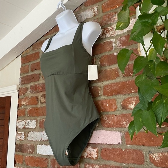 Square Neck One-Piece Swimsuit by SEA LEVEL Size 10 US Olive Green NWT - Picture 7 of 8